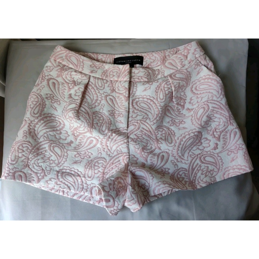 Victoria Beckham Pink Paisley Jacquard Shorts size 6